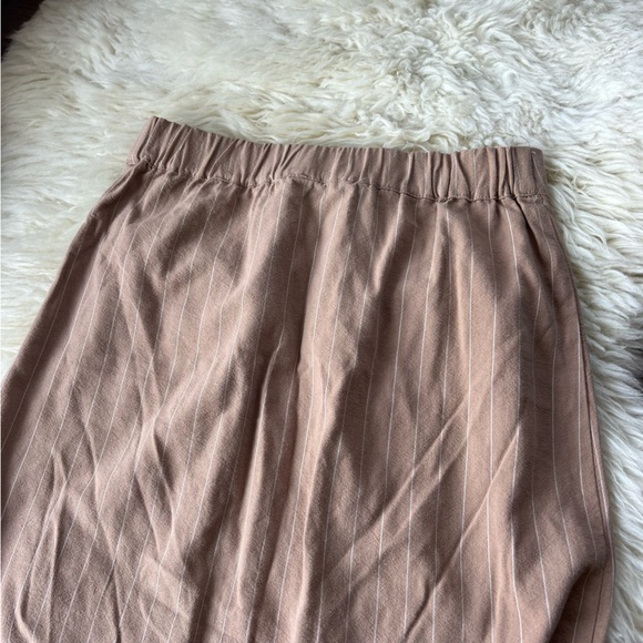Workhall Long Cotton Striped Button Down Skirt Small - Picture 7 of 10